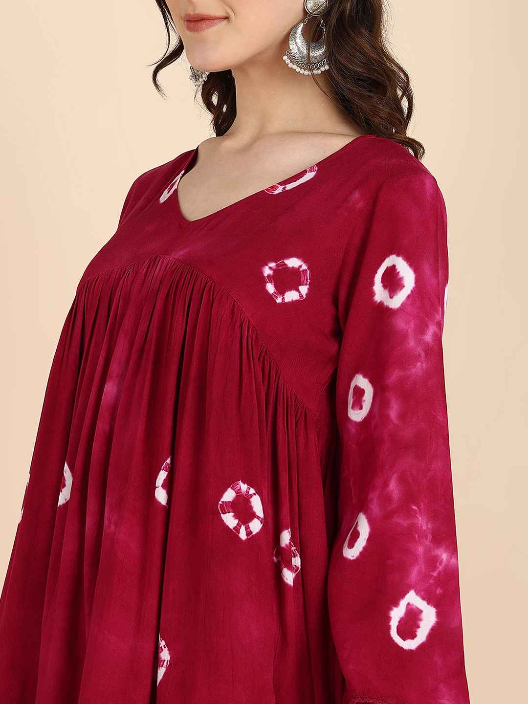 Women Hand Dyed Printed Alia Cut Dress (W1496) – Maaesa Clothing Women Hand Dyed Printed Alia Cut Dress (W1496) – Maaesa Clothing