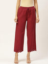 Pure Cotton Maroon Palazzo for women 