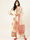 Off White Floral Printed Kurta With Dupatta & Trouser for women 