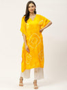 Yellow Tie & Dye Rayon Crepe Kaftan