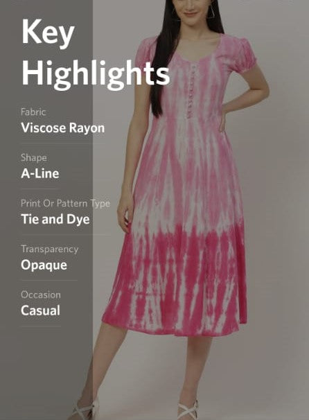 Women Pink & White Tie Dye Fit and Flare Dress – Maaesa Clothing Women Pink & White Tie Dye Fit and Flare Dress – Maaesa Clothing