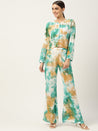Green & Beige Rayon Tie & Dyed Co-Ords Set for women 