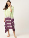 Purple & Green Hand Dyed Kaftan Dress