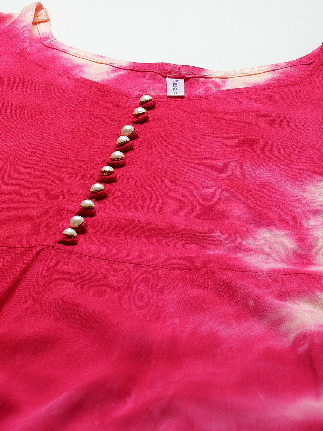 Fuchsia Tie Dye Flared Dress