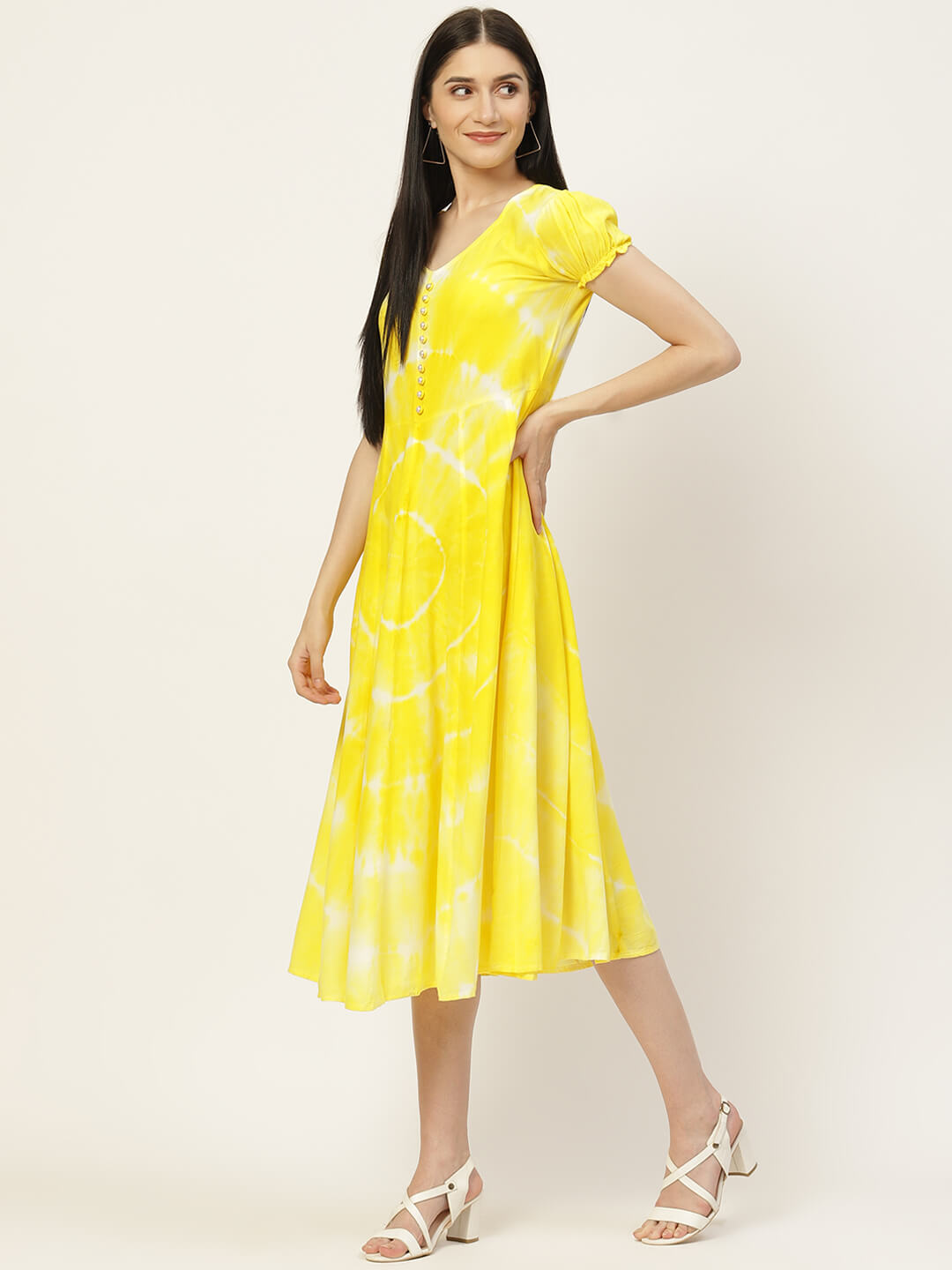 Yellow Tie Dye Dress