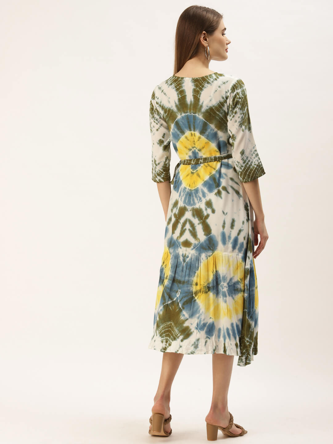 Rayon tie & dyed dress for women 