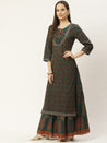 Cotton printed Kurta , skirt with dupatta for women 