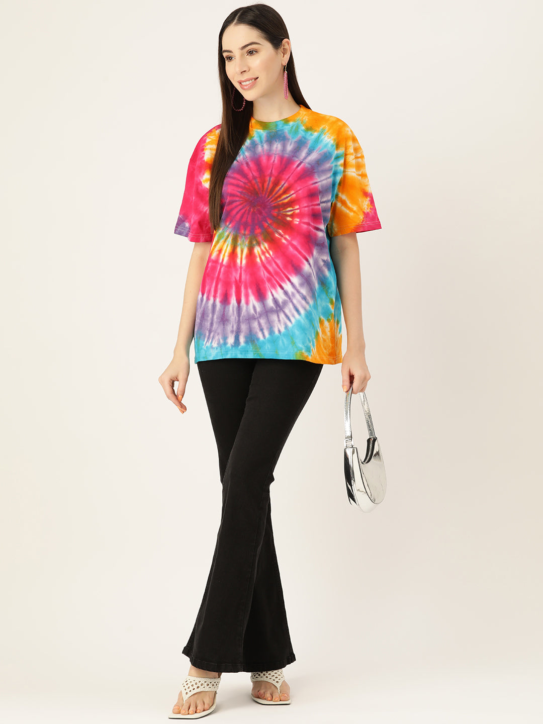 Cotton Spiral Tie Dye Multicolor Oversize T-shirts
