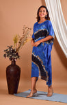 Blue & Black Tie and Dye Kaftan Dress for women 