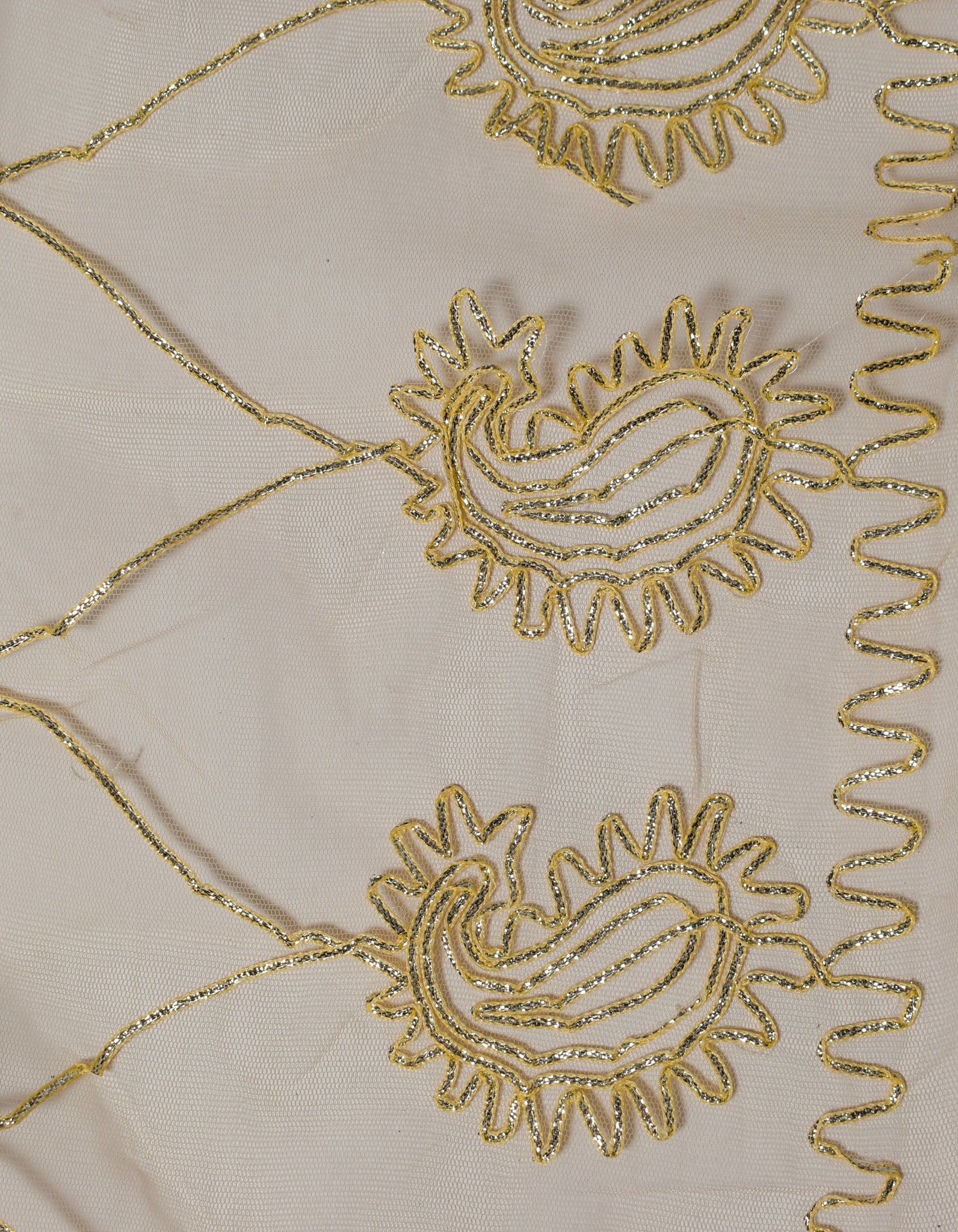 Women's Golden colored with floral embroidery Dupatta