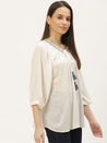 Rayon crepe embroided top for women 